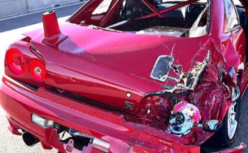 Пошкодження Skyline GT-R під час зіткнення навантажувача Laguna Seca, подано позов